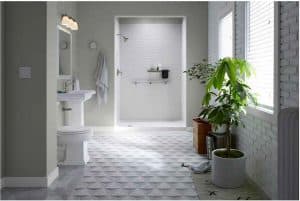A beautiful luxury bathroom with luxury walk-in-shower fitting